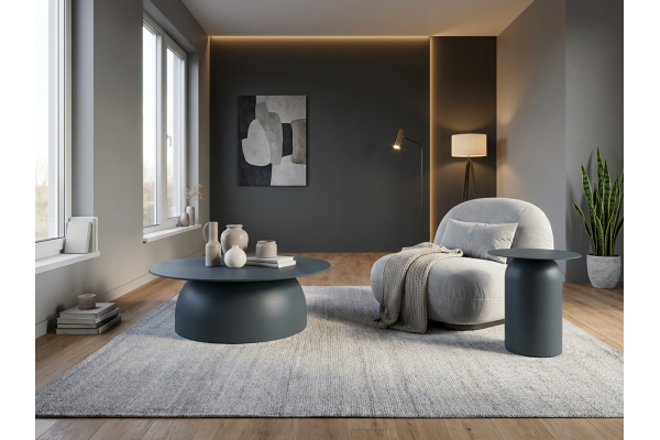 Kastra & Polaris Antrasit Gri Sehpa Seti