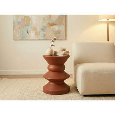 Askella Kızıl Kahve Yan Sehpa