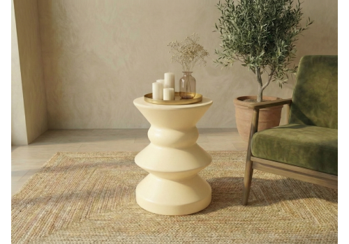 Askella Sıcak Fildişi Yan Sehpa