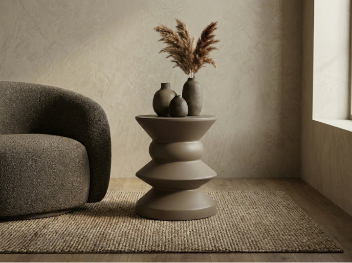 Askella Vizon Gri Yan Sehpa