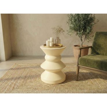 Askella Sıcak Fildişi Yan Sehpa