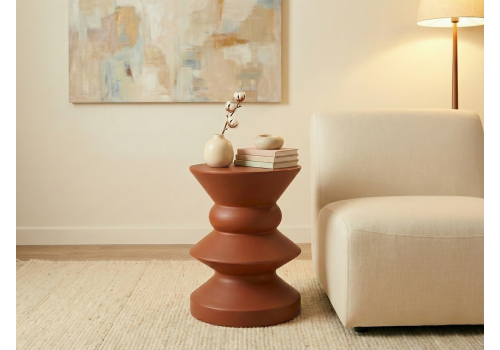 Askella Kızıl Kahve Yan Sehpa