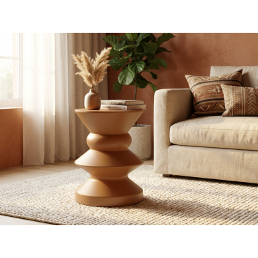 Askella Altın Bej Yan Sehpa