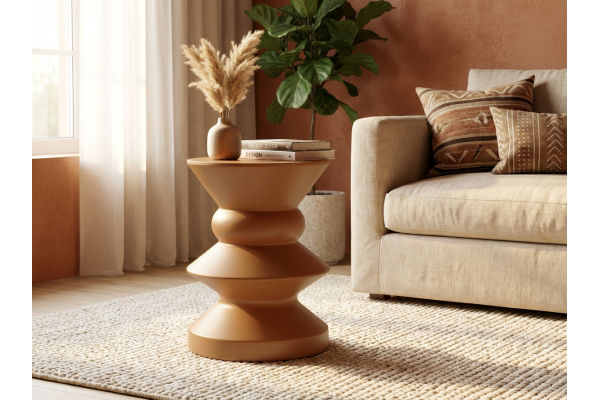 Askella Altın Bej Yan Sehpa