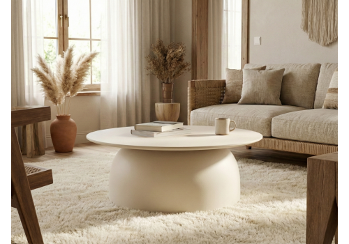 Kastra Keten Beyaz Orta Sehpa