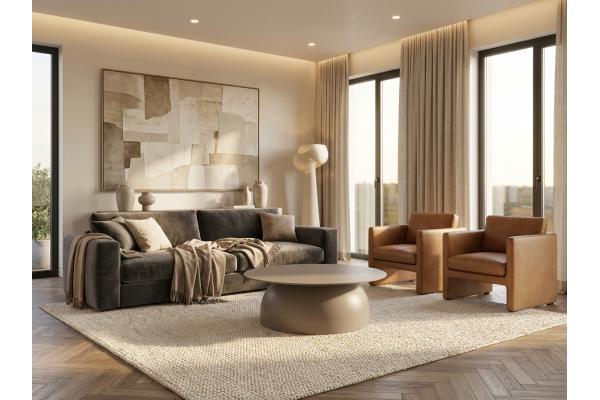 Kastra Toprak Gri Orta Sehpa